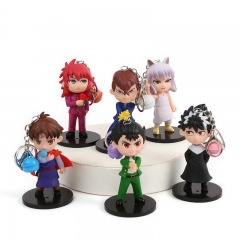 6PCS/SET 10CM Yu Yu Hakusho Anime Action PVC Figure Keychain