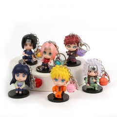 6PCS/SET 7CM Naruto Anime Action PVC Figure Keychain