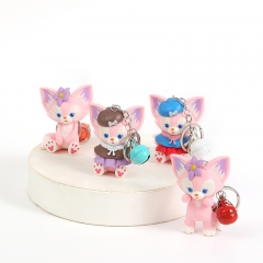 4PCS/SET 6.5CM Disney Linabell Anime Action PVC Figure Keychain