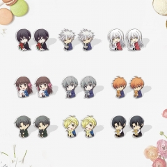 9 Styles Fruits Basket Shrinky Dinks Earrings Anime Plastic Earrings