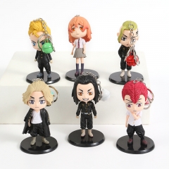 6PCS/SET 11CM Tokyo Revengers Anime Action PVC Figure Keychain
