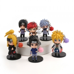6PCS/SET 10CM Naruto Anime Action PVC Figure Keychain