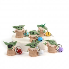 6PCS/SET 5.5CM Star War Yoda Anime Action PVC Figure Keychain
