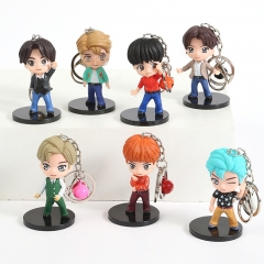 7PCS/SET 8CM K-POP BTS Bulletproof Boy Scouts Anime Action PVC Figure Keychain