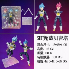 七龙珠 可动SHF超蓝贝吉塔 赛亚人盒装手办 高16cm 重150克一箱108个
