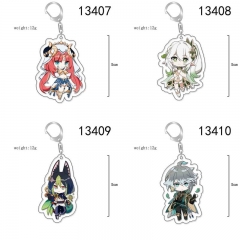 5 Styles Genshin Impact Cartoon Acrylic Anime Keychain
