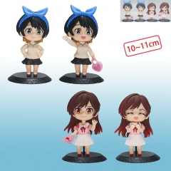4PCS/SET 10CM Rented Girlfriend Anime PVC Figure