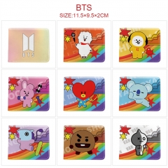 BTS  pu二折对折钱包