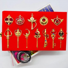 2 Styles Pretty Soldier Sailor Moon Cosplay Anime Keychain Set