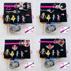 5 Styles Pretty Soldier Sailor Moon Cosplay Anime Keychain Set