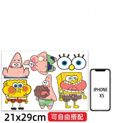 海绵宝宝遮挡划痕派大星电动车摩托可爱卡通趣味汽车身装饰车贴纸