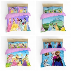 10 Styles 4 Sizes Disney Snow White Frozen Anime Quilt Cover+Pillowcase (Set)