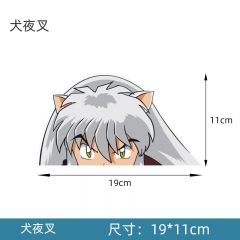犬夜叉【19x11cm】 二次元美女卡通动漫犬夜叉车贴汽车后窗油箱盖电动车摩托车贴纸