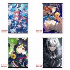 (60*90cm) 35 Styles Genshin Impact Cosplay Cartoon Wall Scrolls Anime Wallscrolls