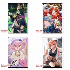 (60*90cm) 35 Styles Genshin Impact Cosplay Cartoon Wall Scrolls Anime Wallscrolls
