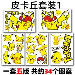 皮卡丘车贴汽车电动摩托车头盔贴画电瓶车贴纸卡通划痕遮挡装饰品