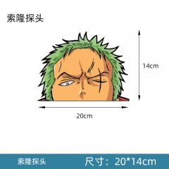 海贼王汽车贴纸索隆动漫贴画车窗玻璃电动车摩托车划痕装饰贴纸画