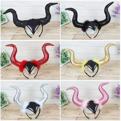 Halloween Headwear Demon Bullhorn Hair Band Halloween Decoration Headband Prom Party Props