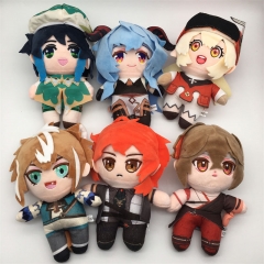 22CM 6PCS/SET Genshin Impact Cosplay Cartoon Character Anime Plush Toy Doll