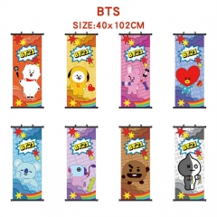 40*102CM 8 Styles K-POP BTS Bulletproof Boy Scouts Wallscrolls Anime Wall Scroll