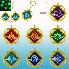 7 Styles Genshin Impact Luminous Anime Alloy Keychain