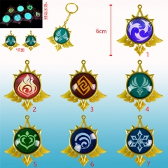 7 Styles Genshin Impact Luminous Anime Alloy Keychain