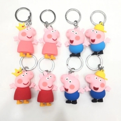 8 Styles Peppa Pig Anime Figure Keychain