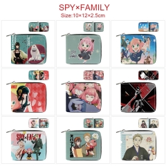 9 Styles SPY×FAMILY Cartoon Pattern PU Coin Purse Anime Short Zipper Wallet