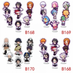 (9PCS/SET) 6CM 3 Styles Bleach Cartoon Cos Acrylic Anime Standing Plates