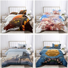 30 Styles 12 Sizes Genshin Impact Cartoon Pattern Quilt+Pillowcase (Set)