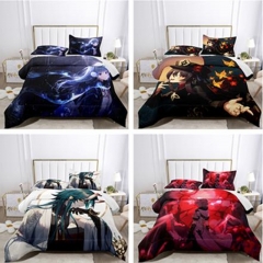 30 Styles 12 Sizes Genshin Impact Cartoon Pattern Quilt+Pillowcase (Set)