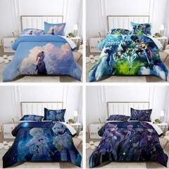 30 Styles 12 Sizes Genshin Impact Cartoon Pattern Quilt+Pillowcase (Set)