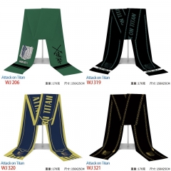 4 Styles Attack on Titan Cartoon Flannelette Material Anime Scarf