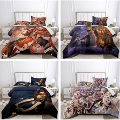 30 Styles 12 Sizes Genshin Impact Cartoon Pattern Quilt+Pillowcase (Set)