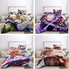 30 Styles 12 Sizes Genshin Impact Cartoon Pattern Quilt+Pillowcase (Set)