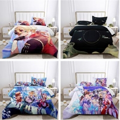 30 Styles 12 Sizes Genshin Impact Cartoon Pattern Quilt+Pillowcase (Set)