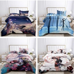 30 Styles 12 Sizes Genshin Impact Cartoon Pattern Quilt+Pillowcase (Set)