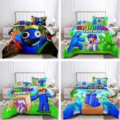 16 Styles 12 Sizes Rainbow Friends Cartoon Pattern Quilt+Pillowcase (Set)