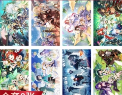 31 Styles 8PCS/SET 42*29CM Genshin Impact Cartoon Cosplay Decoration Anime Paper Poster