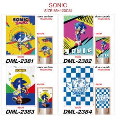 6 Styles 85*120CM Sonic the Hedgehog Cartoon Color Printing Anime Door Curtain