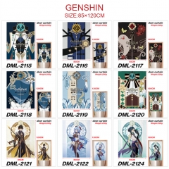 17 Styles 85*120CM Genshin Impact Cartoon Color Printing Anime Door Curtain