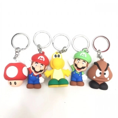 5 Styles Super Mario Bro Cartoon Cute Anime Figure Keychain