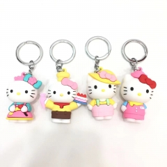 4 Styles Hello Kitty Cartoon Cute Anime Figure Keychain