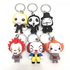 6 Styles Horrible Movie Cartoon Cute Anime Figure Keychain