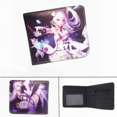 Re: Zero Kara Hajimeru Isekai Seikatsu Cosplay Cartoon Purse Screen Printing PU Leather Bifold Anime Wallet