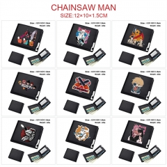 9 Styles Chainsaw Man Cartoon Pattern PU Coin Purse Anime Short Zipper Wallet