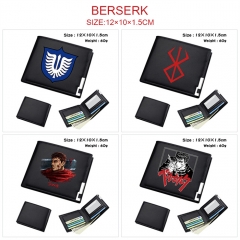 5 Styles Berserk Cartoon Pattern PU Coin Purse Anime Short Zipper Wallet