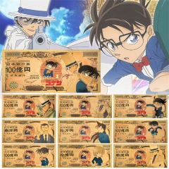 跨境日本经典漫画周边名侦探柯南纪念钞金箔币塑币收藏币工厂批发