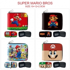 4 Styles Super Mario Bro Anime Short Zipper Wallet Purse