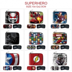 9 Styles Captain America  Flash Iron Man Anime Short Zipper Wallet Purse